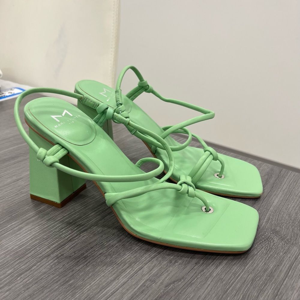 Marc Fisher LTD Giada Strapy Green Heels Size 8 - Picture 3 of 7
